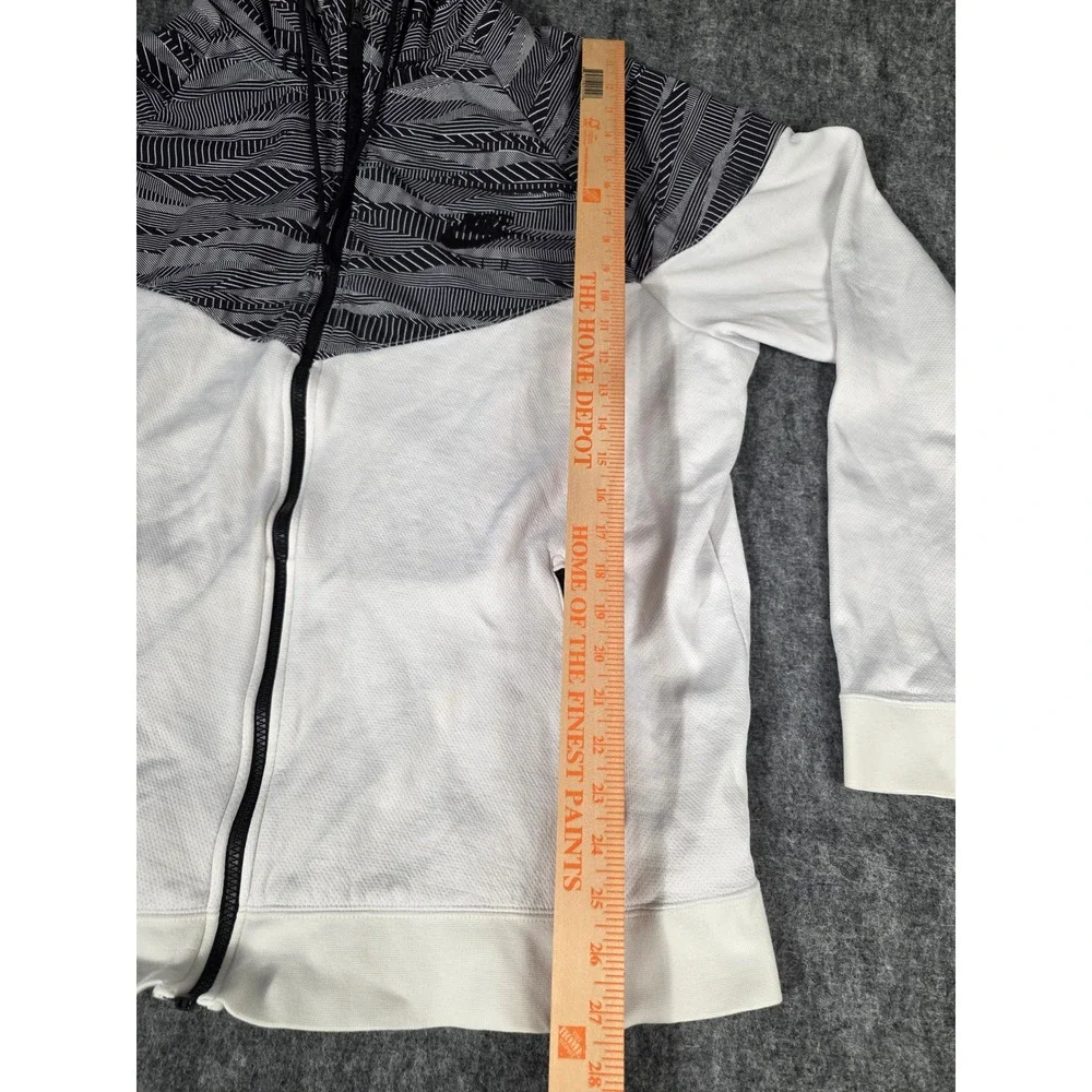Nike Windrunner Full Zip Hoodie Men 2XL White Black Geometric Chevron 805138-100